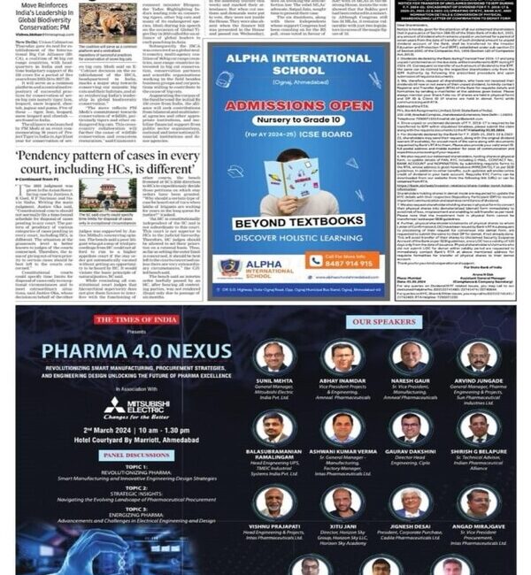 Pharma Event in TOI News Paper